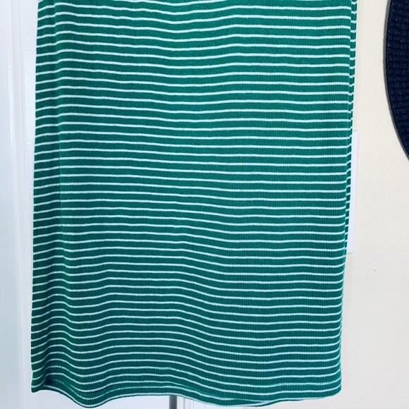 BCBG Green & White Striped Lightweight Stretchy Sweater Midi Bodycon Dress | XS - Picture 7 of 8